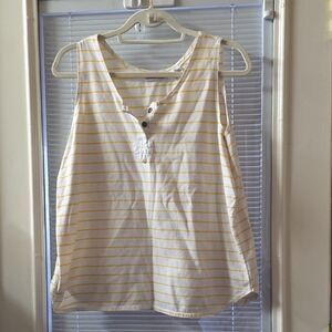 Yellow Striped Button-Front Tank Top